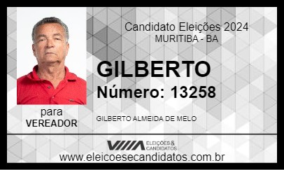 Candidato GILBERTO 2024 - MURITIBA - Eleições