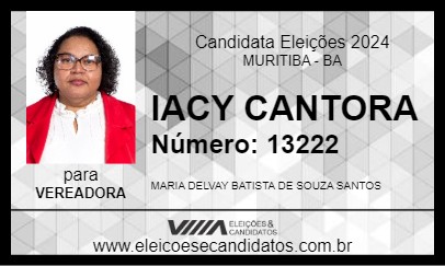 Candidato IACY CANTORA 2024 - MURITIBA - Eleições