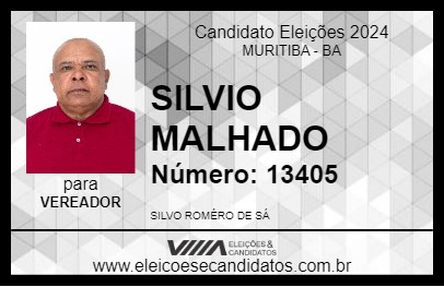 Candidato SILVIO MALHADO 2024 - MURITIBA - Eleições