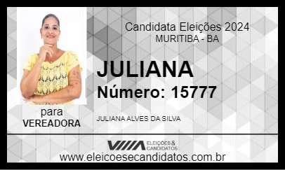 Candidato JULIANA 2024 - MURITIBA - Eleições