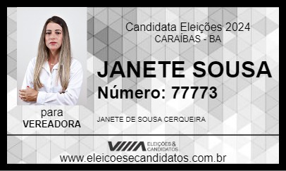 Candidato JANETE SOUSA 2024 - CARAÍBAS - Eleições