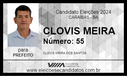 Candidato CLOVIS MEIRA 2024 - CARAÍBAS - Eleições