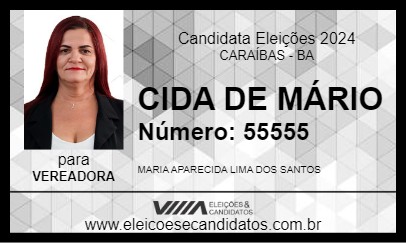 Candidato CIDA DE MÁRIO 2024 - CARAÍBAS - Eleições