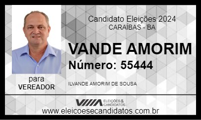 Candidato VANDE AMORIM 2024 - CARAÍBAS - Eleições