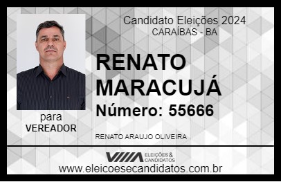 Candidato RENATO MARACUJÁ 2024 - CARAÍBAS - Eleições