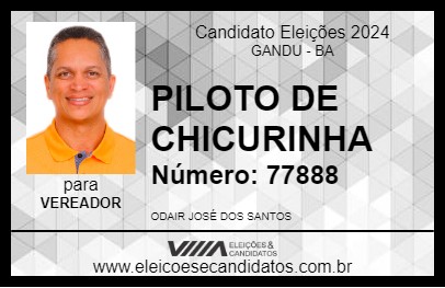 Candidato PILOTO DE CHICURINHA 2024 - GANDU - Eleições