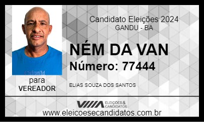 Candidato NÉM DA VAN 2024 - GANDU - Eleições