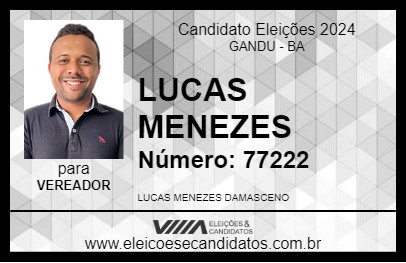 Candidato LUCAS MENEZES 2024 - GANDU - Eleições