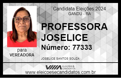 Candidato PROFESSORA JOSELICE 2024 - GANDU - Eleições