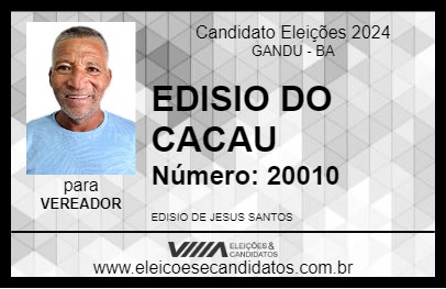 Candidato EDISIO DO CACAU 2024 - GANDU - Eleições