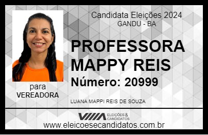 Candidato PROFESSORA MAPPY REIS 2024 - GANDU - Eleições