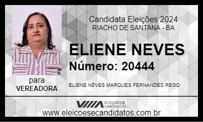 Candidato ELIENE NEVES 2024 - RIACHO DE SANTANA - Eleições