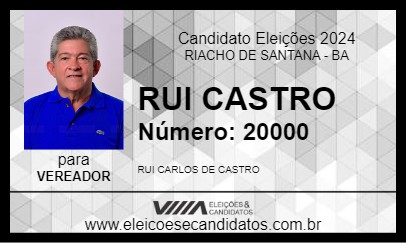 Candidato RUI CASTRO 2024 - RIACHO DE SANTANA - Eleições