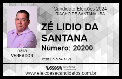 Candidato ZÉ LIDIO DA SANTANA 2024 - RIACHO DE SANTANA - Eleições