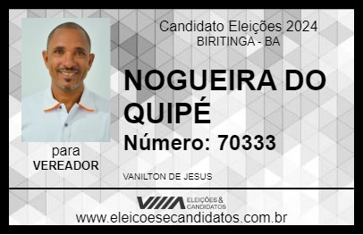 Candidato NOGUEIRA DO QUIPÉ 2024 - BIRITINGA - Eleições