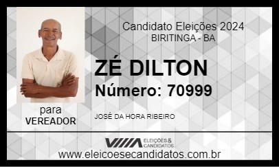 Candidato ZÉ DILTON 2024 - BIRITINGA - Eleições