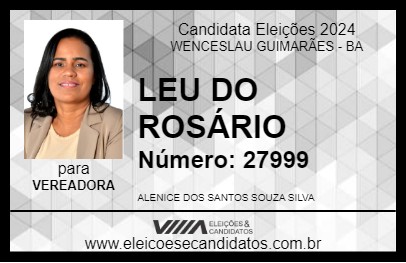 Candidato LEU DO ROSÁRIO 2024 - WENCESLAU GUIMARÃES - Eleições