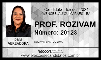 Candidato PROF. ROZIVAM 2024 - WENCESLAU GUIMARÃES - Eleições