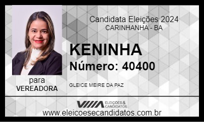 Candidato KENINHA 2024 - CARINHANHA - Eleições