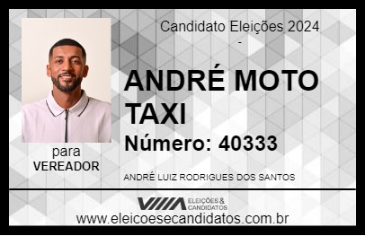 Candidato ANDRÉ MOTO TAXI 2024 - CARINHANHA - Eleições