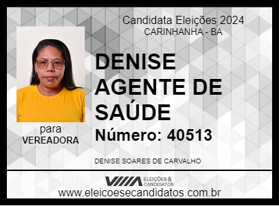 Candidato DENISE AGENTE DE SAÚDE 2024 - CARINHANHA - Eleições