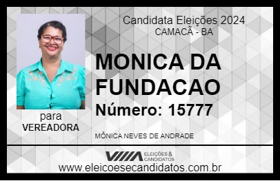 Candidato MONICA DA FUNDACAO 2024 - CAMACÃ - Eleições