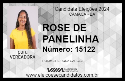 Candidato ROSE DE PANELINHA 2024 - CAMACÃ - Eleições