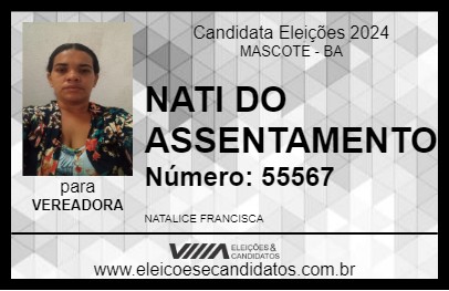 Candidato NATI DO ASSENTAMENTO 2024 - MASCOTE - Eleições