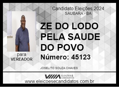 Candidato ZE DO LODO PELA SAUDE DO POVO 2024 - SAUBARA - Eleições