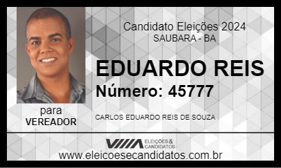 Candidato EDUARDO REIS 2024 - SAUBARA - Eleições