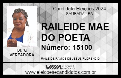 Candidato RAILEIDE MAE DO POETA 2024 - SAUBARA - Eleições