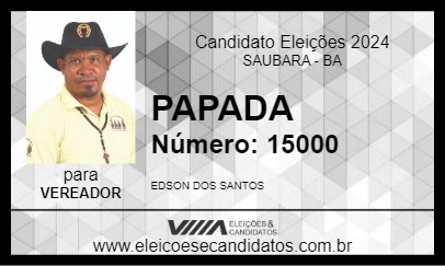 Candidato PAPADA 2024 - SAUBARA - Eleições