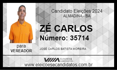 Candidato ZÉ CARLOS 2024 - ALMADINA - Eleições