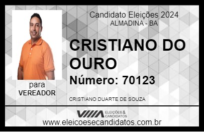 Candidato CRISTIANO DO OURO 2024 - ALMADINA - Eleições