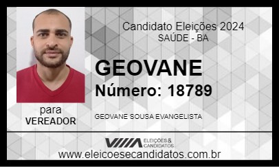 Candidato GEOVANE 2024 - SAÚDE - Eleições