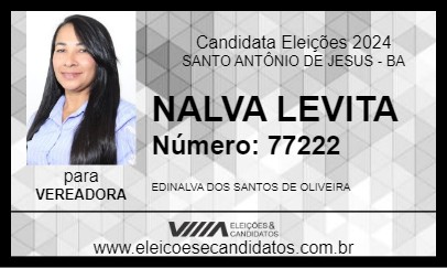 Candidato NALVA LEVITA 2024 - SANTO ANTÔNIO DE JESUS - Eleições