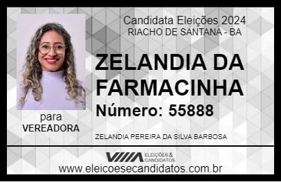 Candidato ZELANDIA DA FARMACINHA 2024 - RIACHO DE SANTANA - Eleições