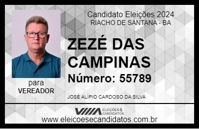 Candidato ZEZÉ DAS CAMPINAS 2024 - RIACHO DE SANTANA - Eleições