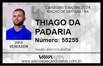 Candidato THIAGO DA PADARIA 2024 - RIACHO DE SANTANA - Eleições