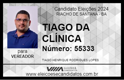 Candidato TIAGO DA CLÍNICA 2024 - RIACHO DE SANTANA - Eleições