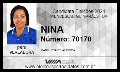 Candidato NINA 2024 - WENCESLAU GUIMARÃES - Eleições