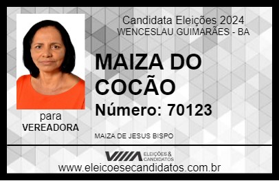 Candidato MAIZA DO COCÃO 2024 - WENCESLAU GUIMARÃES - Eleições