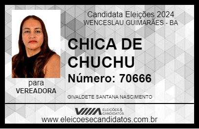 Candidato CHICA DE CHUCHU 2024 - WENCESLAU GUIMARÃES - Eleições