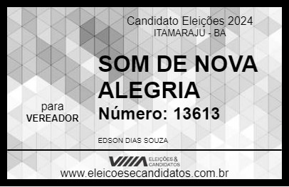 Candidato SOM DE NOVA ALEGRIA 2024 - ITAMARAJU - Eleições