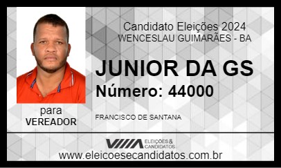 Candidato JUNIOR DA GS 2024 - WENCESLAU GUIMARÃES - Eleições