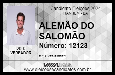 Candidato ALEMÃO DO SALOMÃO 2024 - ITANHÉM - Eleições