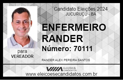 Candidato ENFERMEIRO RANDER 2024 - JUCURUÇU - Eleições