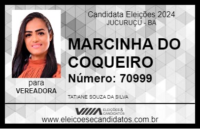 Candidato MARCINHA DO COQUEIRO 2024 - JUCURUÇU - Eleições