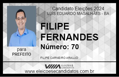 Candidato FILIPE FERNANDES 2024 - LUÍS EDUARDO MAGALHÃES - Eleições