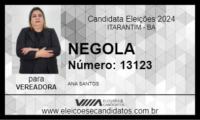 Candidato NEGOLA 2024 - ITARANTIM - Eleições